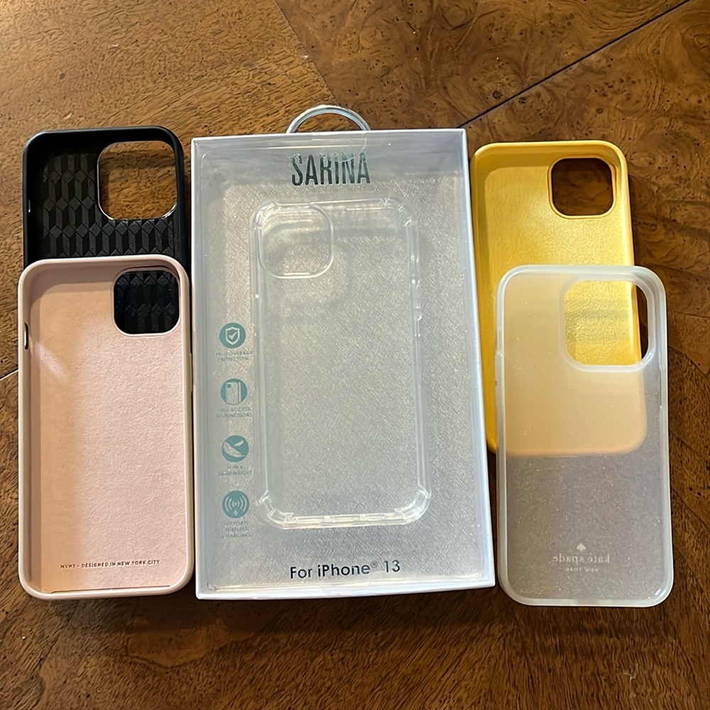 A bundle of 5 iPhone13 covers